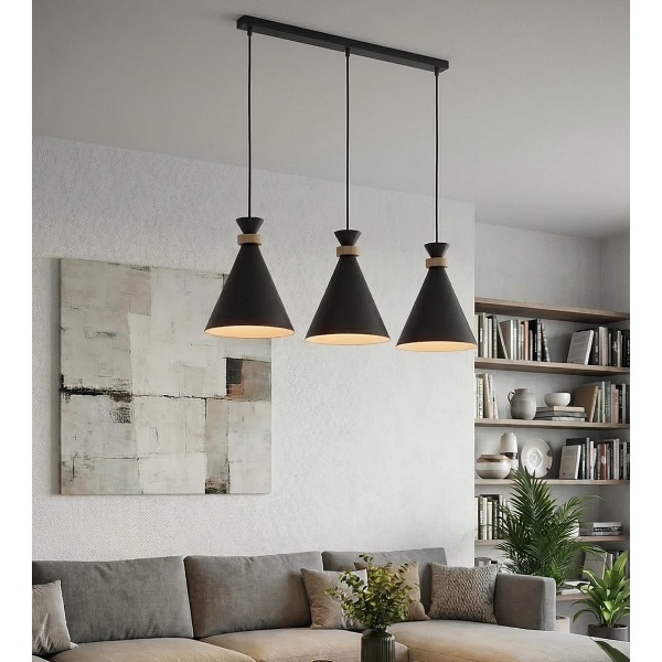 Lampa wisząca ZERO 3 BLACK - Emibig