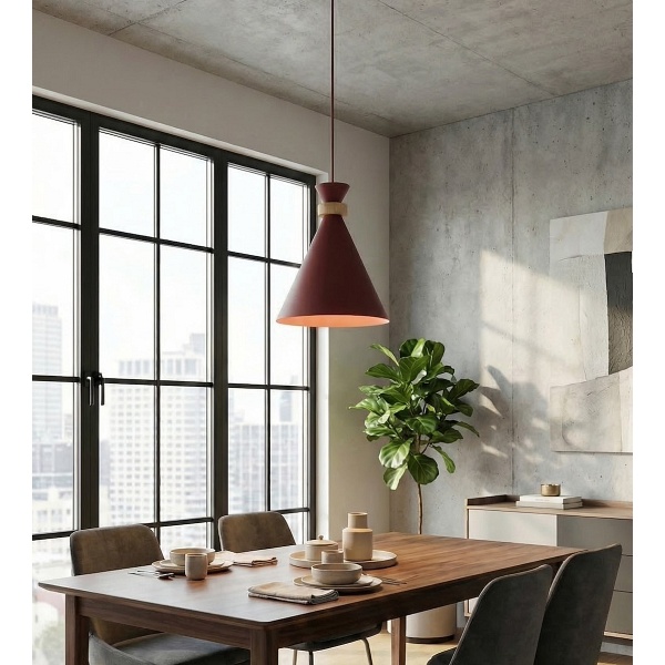 Lampa wisząca ZERO 1 BURGUNDY - Emibig