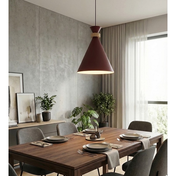 Lampa wisząca ZERO 1 BURGUNDY - Emibig