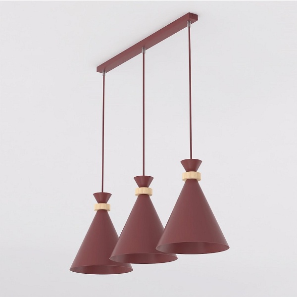 Lampa wisząca ZERO 3 BURGUNDY - Emibig