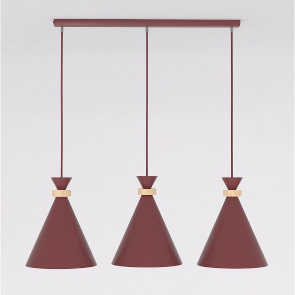 Lampa wisząca ZERO 3 BURGUNDY - Emibig