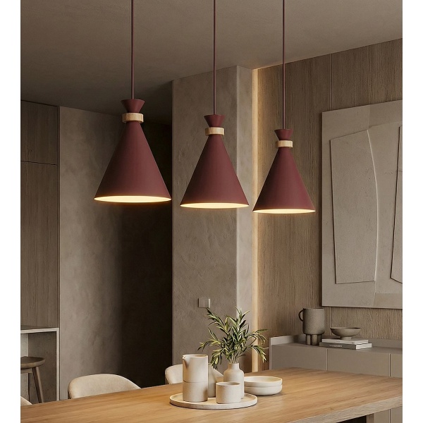 Lampa wisząca ZERO 3 BURGUNDY - Emibig