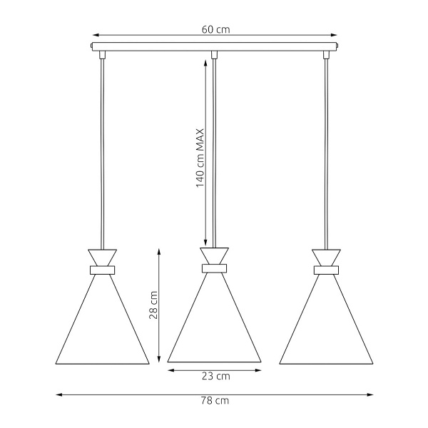 Lampa wisząca ZERO 3 BURGUNDY - Emibig