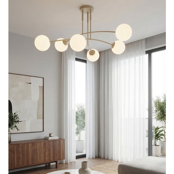 Lampa sufitowa PREGOS 6 MOKKA OPAL - Emibig
