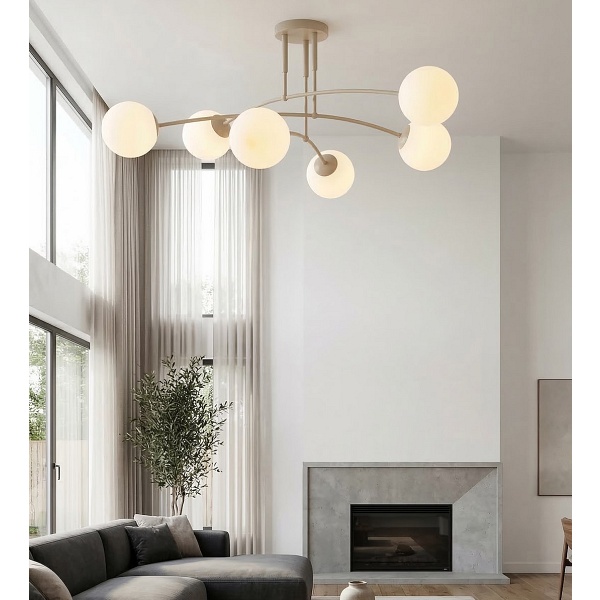 Lampa sufitowa PREGOS 6 MOKKA OPAL - Emibig