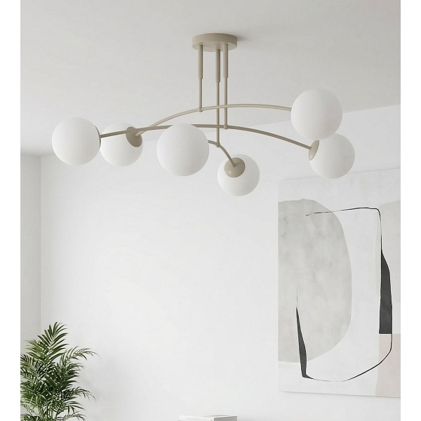 Lampa sufitowa PREGOS 6 MOKKA OPAL - Emibig
