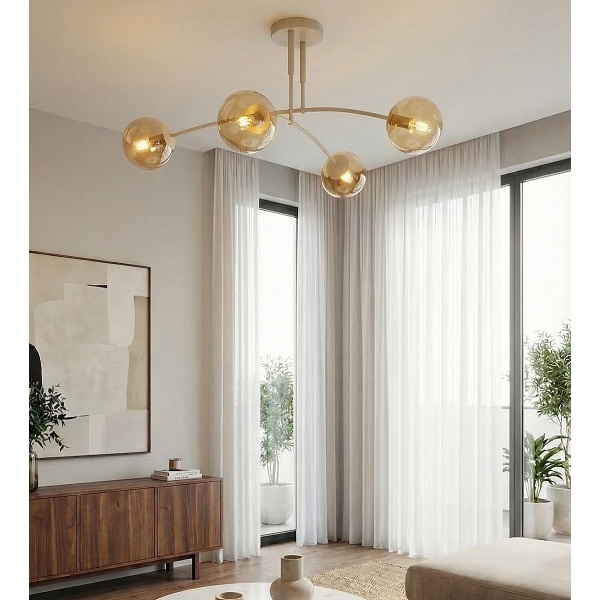 Lampa sufitowa PREGOS 4 MOKKA MIODOWY - Emibig