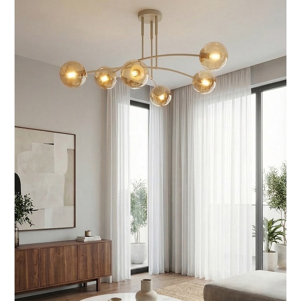 Lampa sufitowa PREGOS 6 MOKKA MIODOWY - Emibig