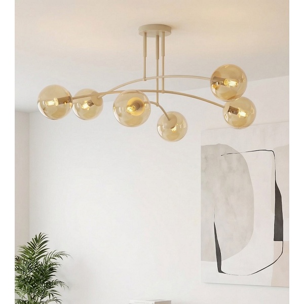 Lampa sufitowa PREGOS 6 MOKKA MIODOWY - Emibig