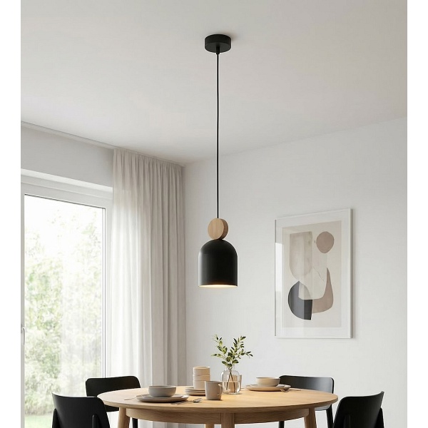 Lampa wisząca MESI 1 BLACK - Emibig