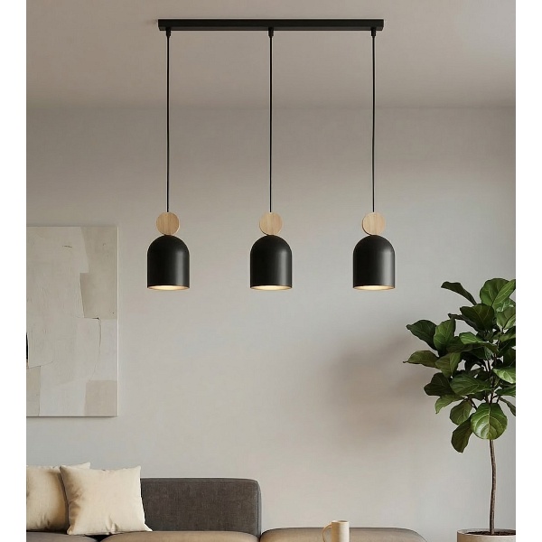 Lampa wisząca MESI 3 BLACK - Emibig