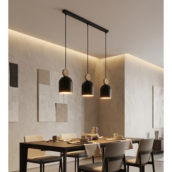 Lampa wisząca MESI 3 BLACK - Emibig