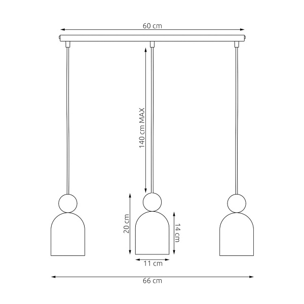Lampa wisząca MESI 3 WHITE - Emibig