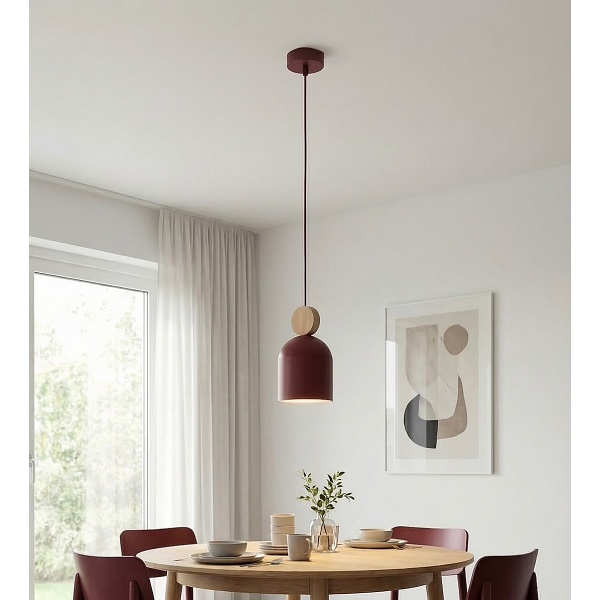 Lampa wisząca MESI 1 BURGUNDY - Emibig