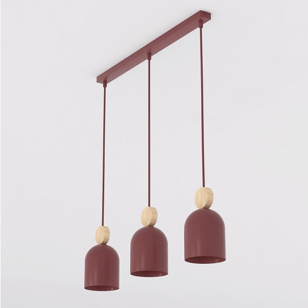 Lampa wisząca MESI 3 BURGUNDY - Emibig