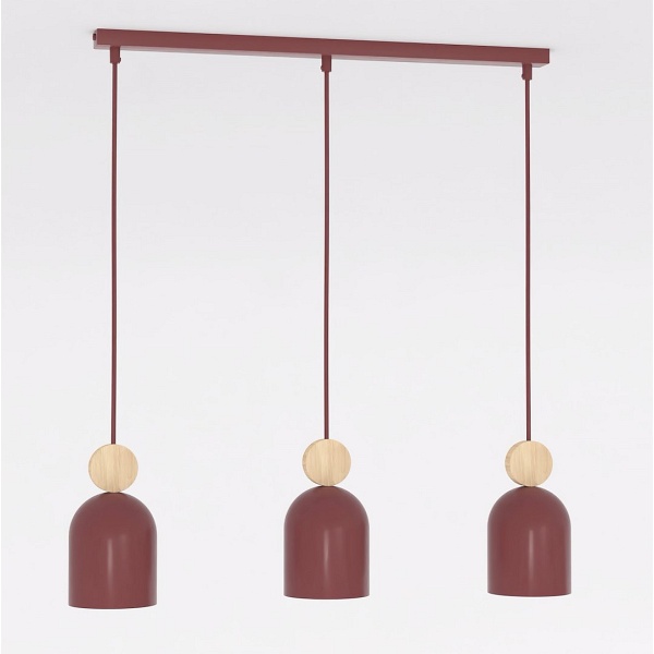 Lampa wisząca MESI 3 BURGUNDY - Emibig