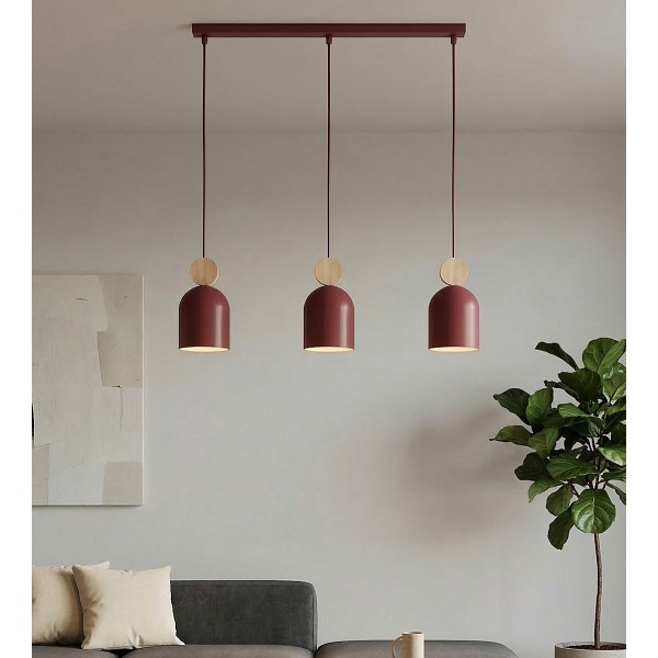 Lampa wisząca MESI 3 BURGUNDY - Emibig