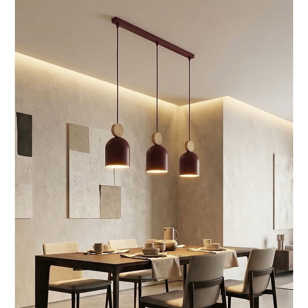 Lampa wisząca MESI 3 BURGUNDY - Emibig