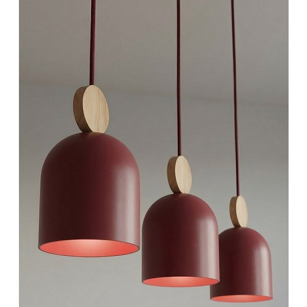 Lampa wisząca MESI 3 BURGUNDY - Emibig