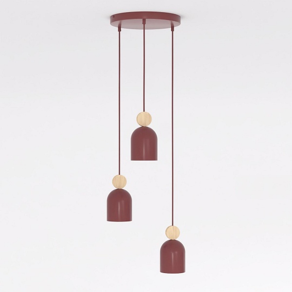 Lampa wisząca MESI 3PREM BURGUNDY - Emibig