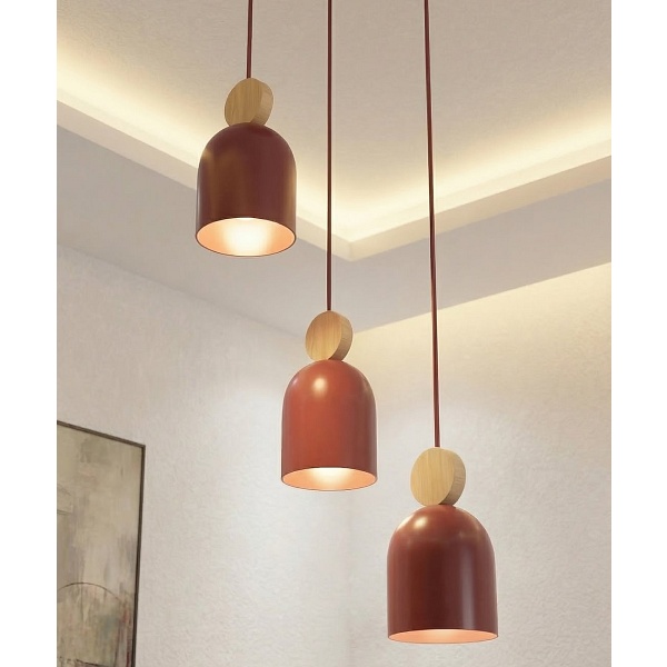 Lampa wisząca MESI 3PREM BURGUNDY - Emibig