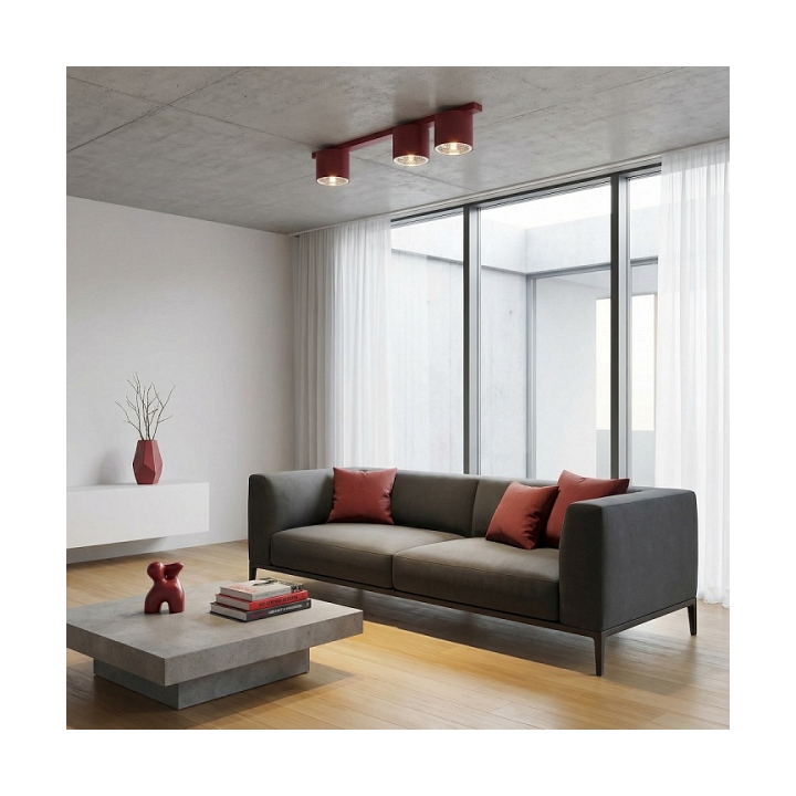 Lampa sufitowa NANO 3 BURGUNDY - Emibig