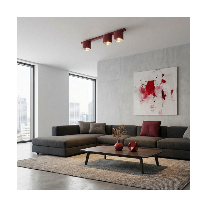 Lampa sufitowa NANO 3 BURGUNDY - Emibig