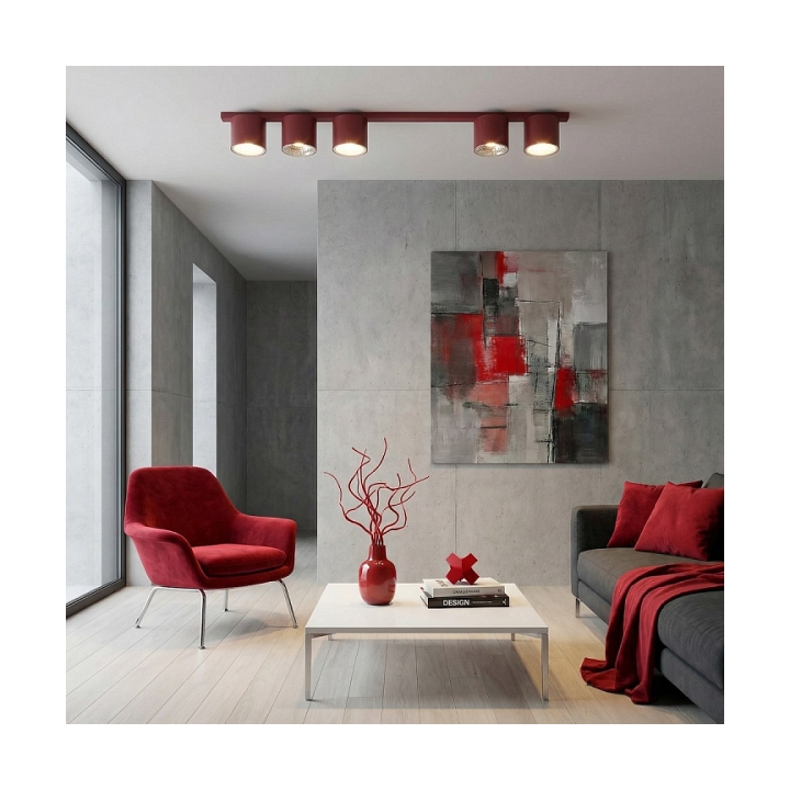 Lampa sufitowa NANO 5 BURGUNDY - Emibig