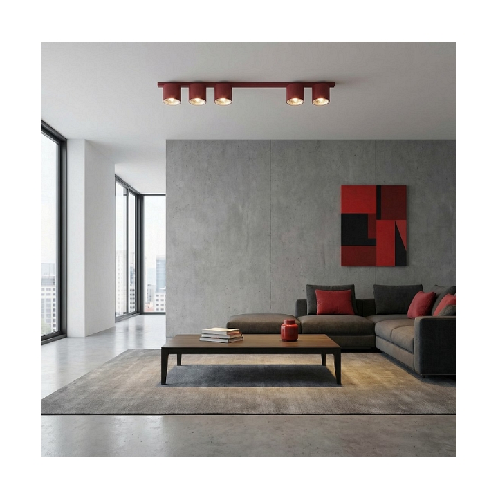 Lampa sufitowa NANO 5 BURGUNDY - Emibig