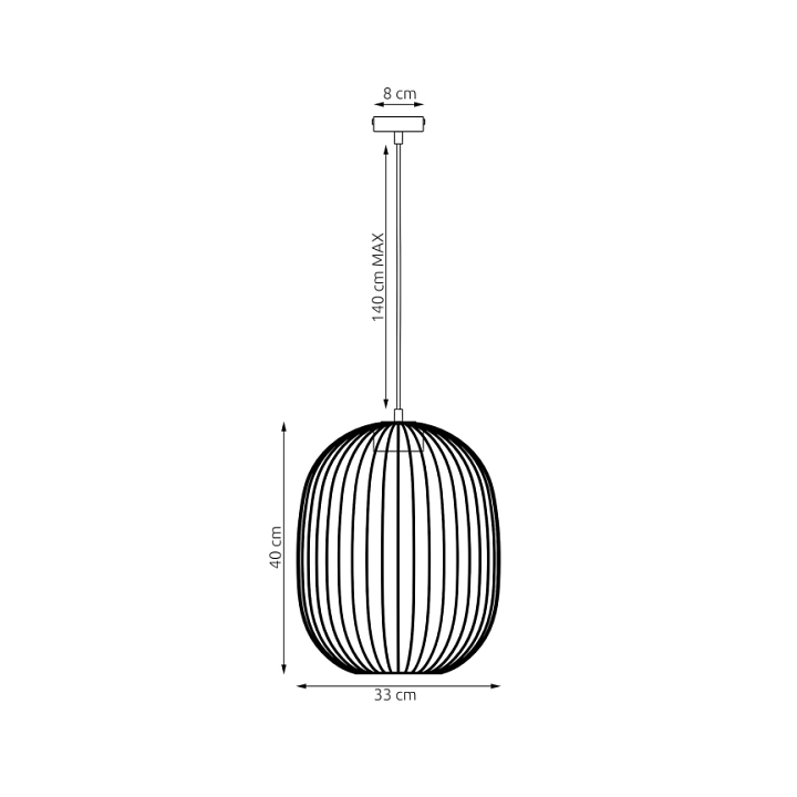 Lampa wisząca MANTRA 1 BLACK - Emibig