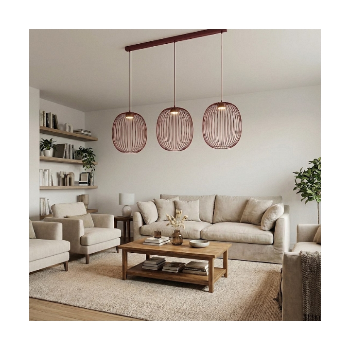 Lampa wisząca MANTRA 3 BURGUNDY - Emibig