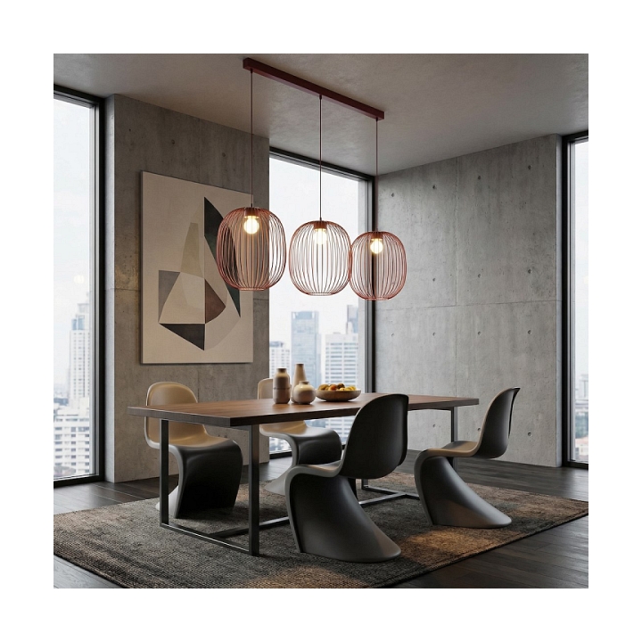 Lampa wisząca MANTRA 3 BURGUNDY - Emibig