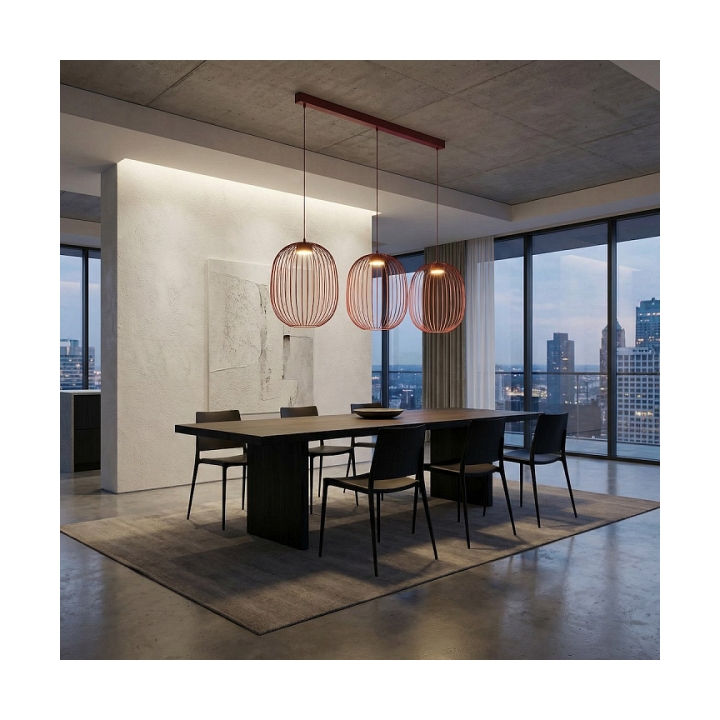 Lampa wisząca MANTRA 3 BURGUNDY - Emibig