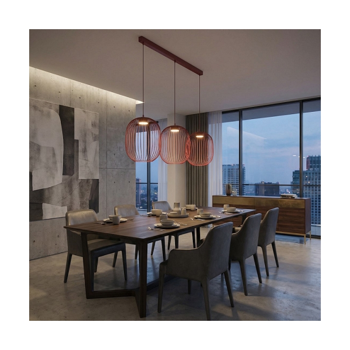 Lampa wisząca MANTRA 3 BURGUNDY - Emibig