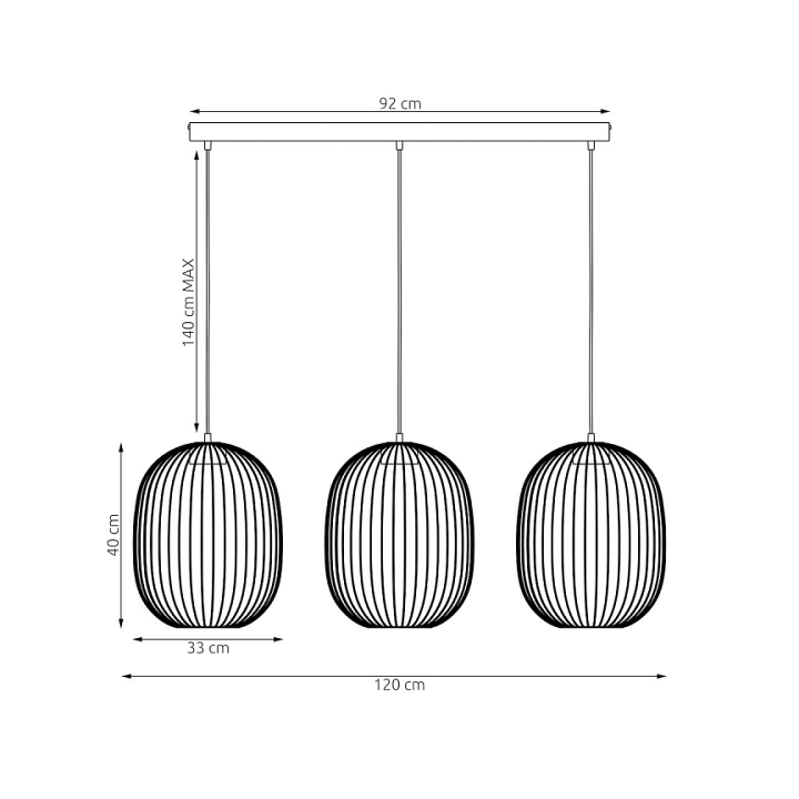 Lampa wisząca MANTRA 3 MOKKA - Emibig