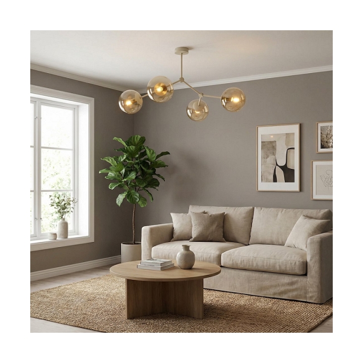 Lampa sufitowa SPACE 4 MOKKA AMBER - Emibig