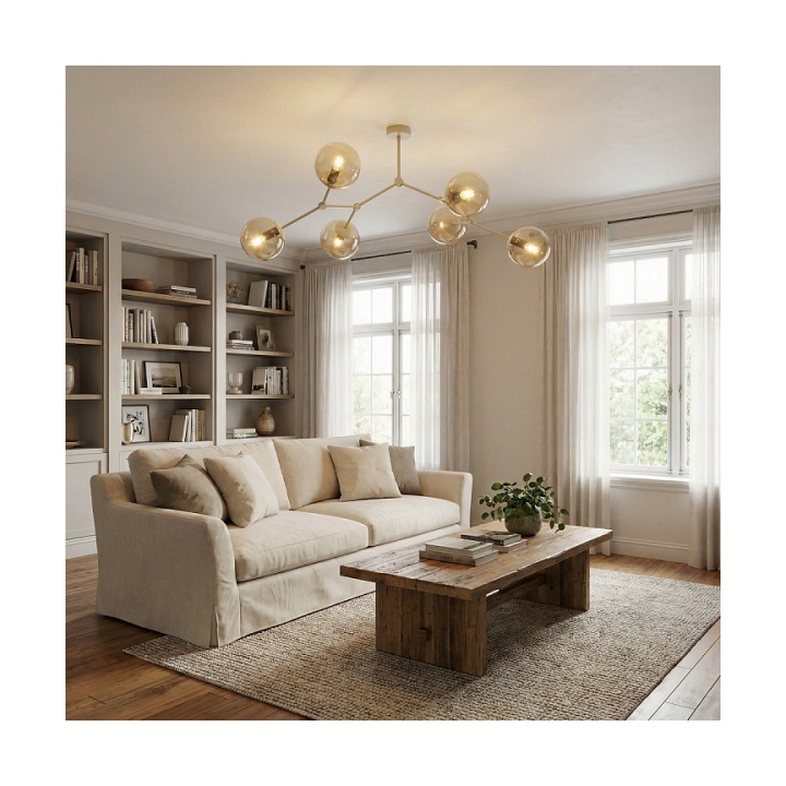 Lampa sufitowa SPACE 6 MOKKA AMBER - Emibig