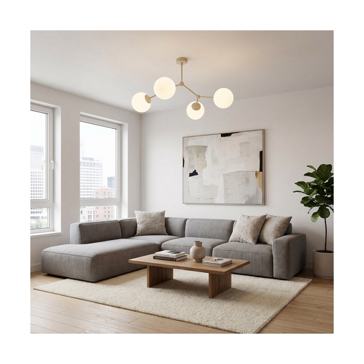 Lampa sufitowa SPACE 4 MOKKA OPAL - Emibig
