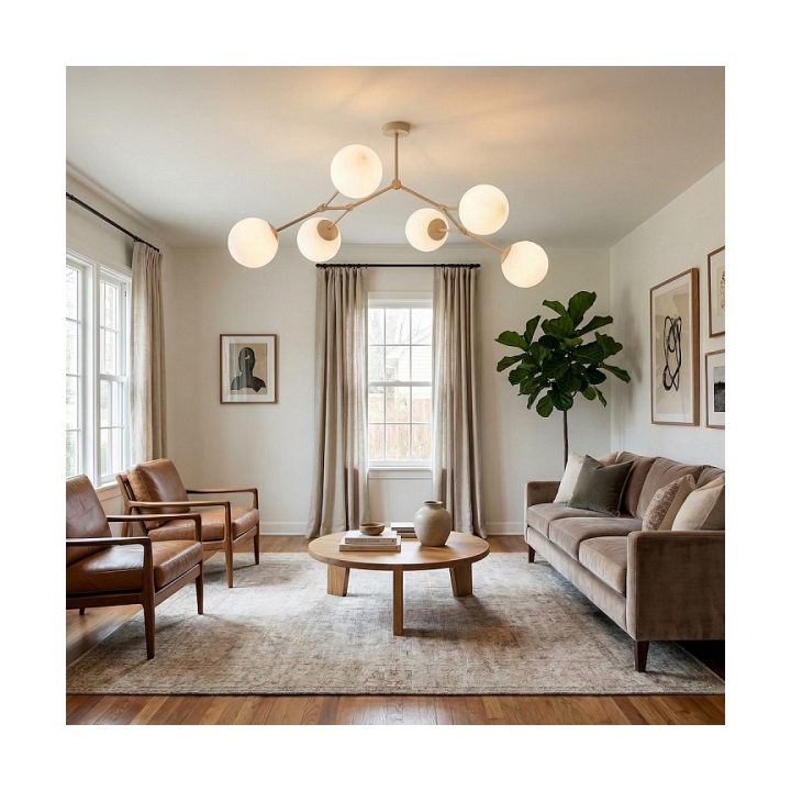 Lampa sufitowa SPACE 6 MOKKA OPAL - Emibig