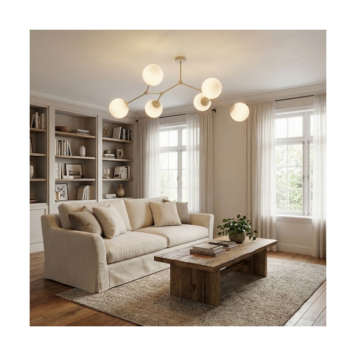 Lampa sufitowa SPACE 6 MOKKA OPAL - Emibig