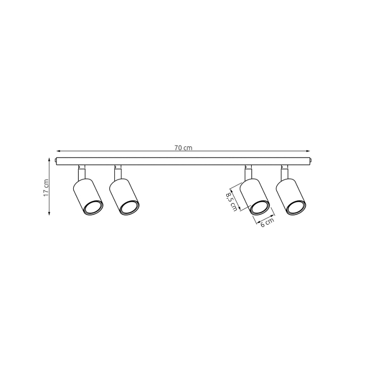 Lampa sufitowa FLASH 4 MOKKA - Emibig