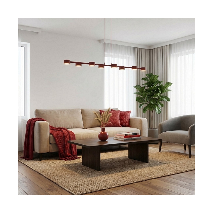 Lampa wisząca MEGARA 8 BURGUNDY - Emibig