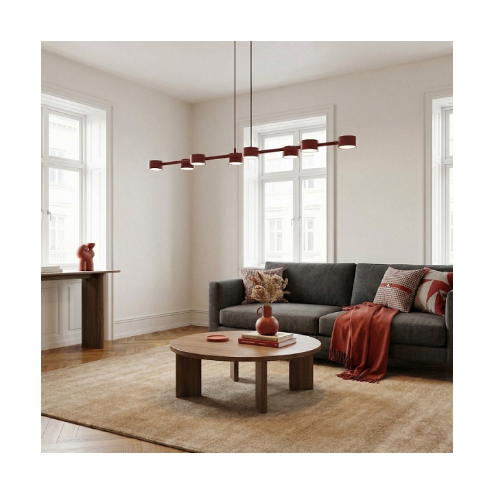 Lampa wisząca MEGARA 8 BURGUNDY - Emibig