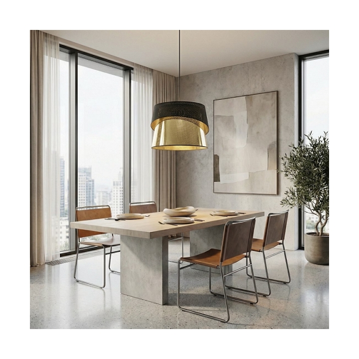 Lampa wisząca CANVA 1 BLACK GOLD - Emibig