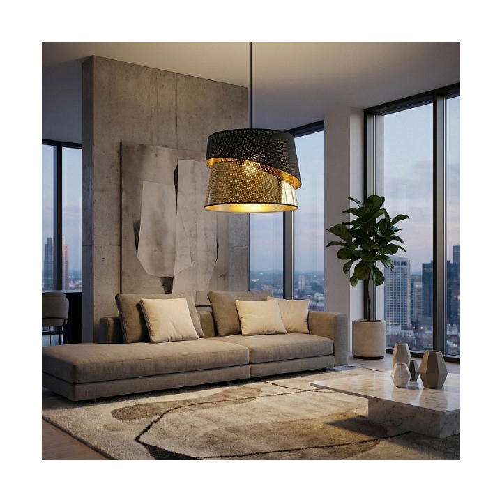 Lampa wisząca CANVA 1 BLACK GOLD - Emibig