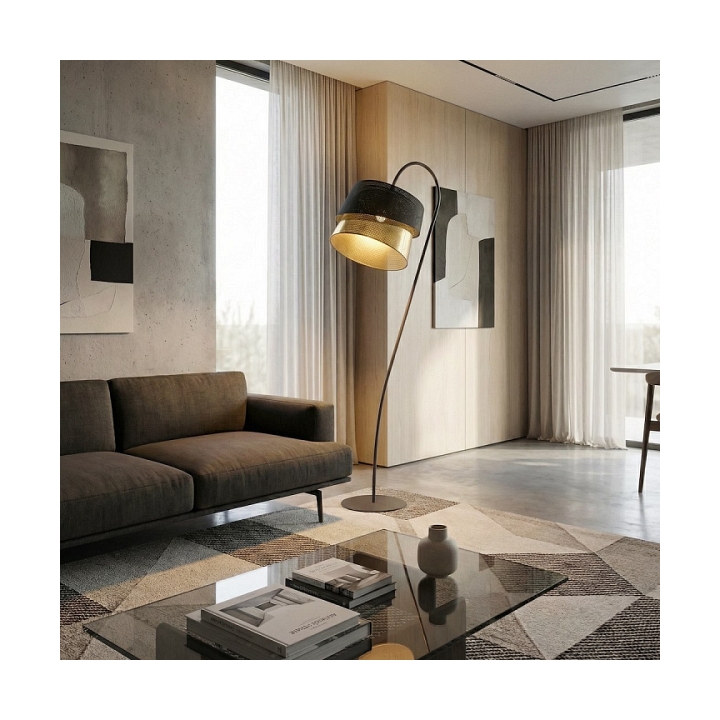 Lampa podłogowa CANVA LP1 BLACK GOLD - Emibig