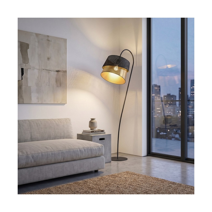 Lampa podłogowa CANVA LP1 BLACK GOLD - Emibig