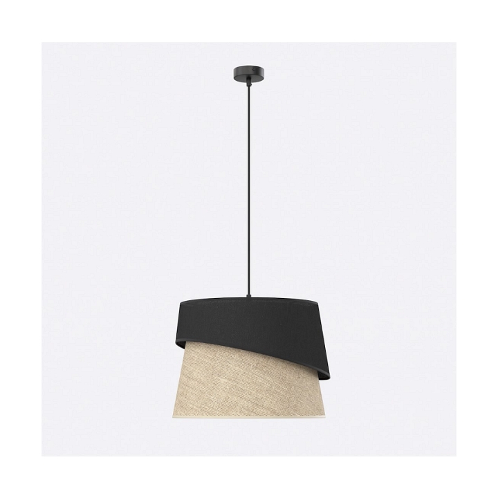 Lampa wisząca CANVA 1 BLACK NATURAL - Emibig