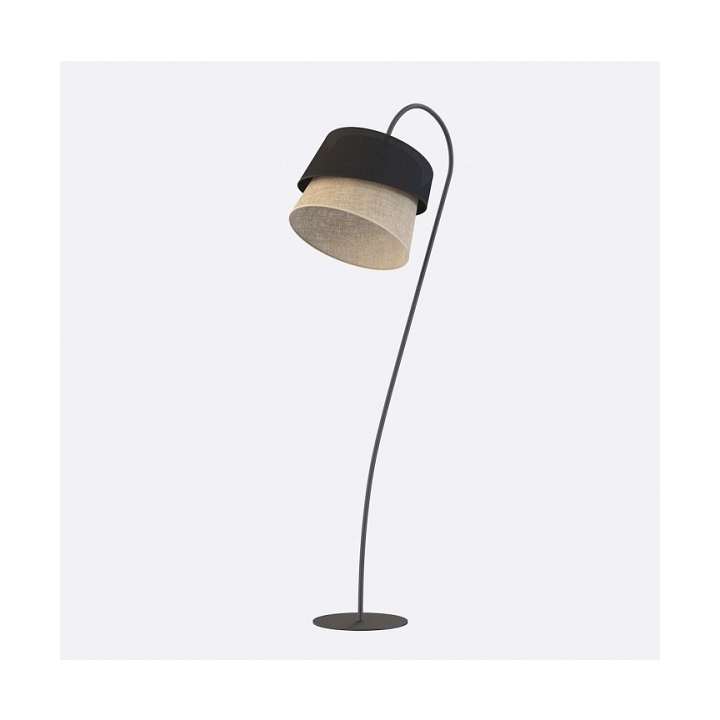 Lampa podłogowa CANVA LP1 BLACK NATURAL - Emibig