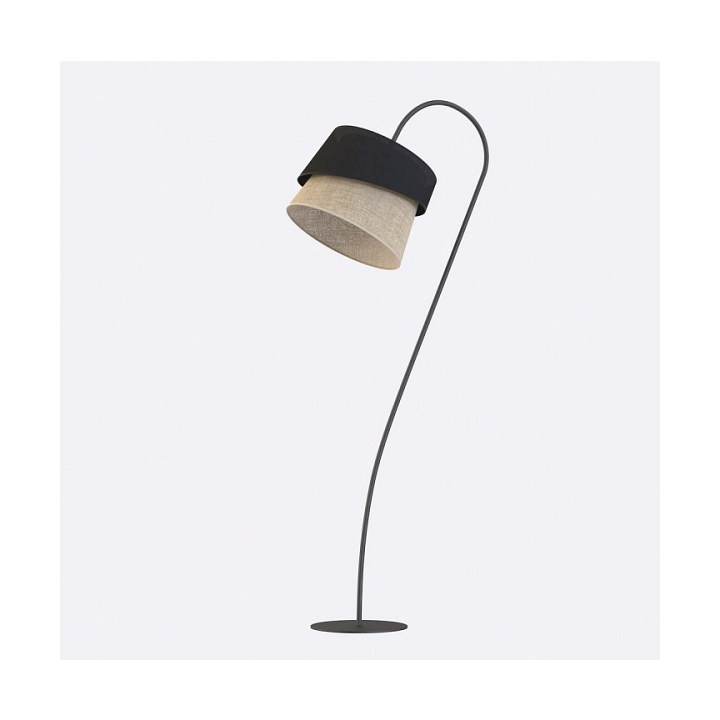 Lampa podłogowa CANVA LP1 BLACK NATURAL - Emibig